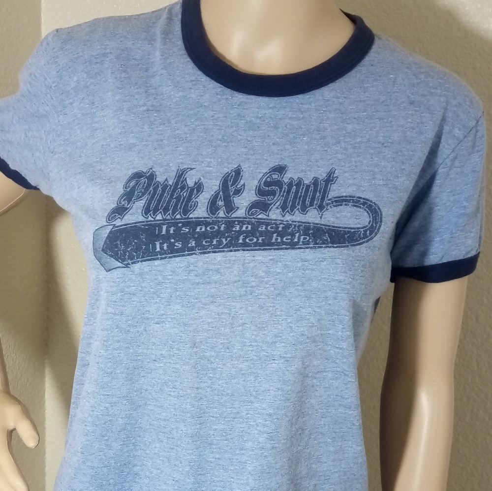 🌕 Puke & Snot  American Apparel Ringer Tee